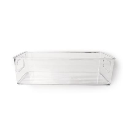China Multi Function Sustainable PET Fridge Storage Box Desktop Vanity Make Up Beauty Organization for sale