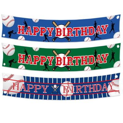 China New eco-friendly layout and stocked birthday banner baseball game pull flag blow flag party stage atmosphere for sale