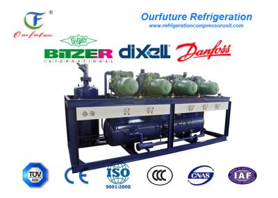 China R404a Brand Screw Type Parallel Compressor Racks For Chemical Cold Room for sale