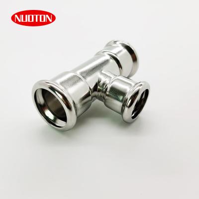 China SS316L Stainless Steel Pipe Fitting Press Fitting Reducing Tee for sale