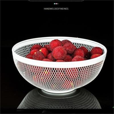 China Sustainable Metal Wire Woven Fruit Storage Bowl Basket for Kitchen Large Black Mesh Fruit Stand home storage for sale