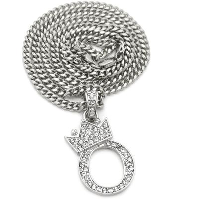 China 24 Inch Letter Pebble Pendant CLASSIC CUBAN CHAIN Gold & Silver Necklace For Women Girls for sale