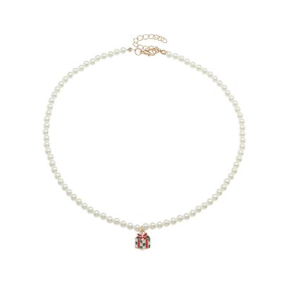 China Fashion Necklace Jewelry Temperament Pearl Christmas Necklace Snow Bells Christmas Tree Scarf for sale