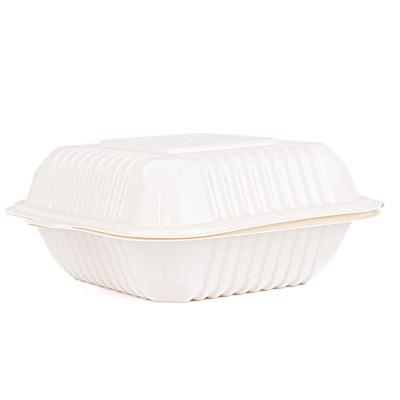 China Minimalist Factory Direct Degradable Cornstarch Lunch Box Packaging Fast Food Hamburger Lunch Box Packing Tableware for sale