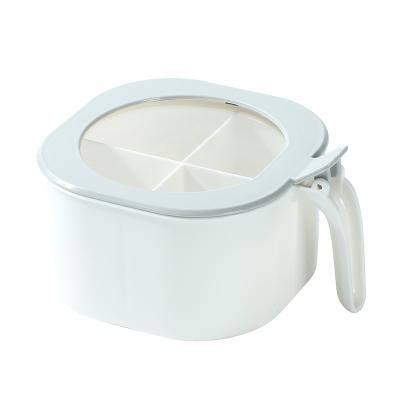 China Viable Condiment Container Seasoning Box Set Condiment Canisters Glass Jars With Spoon Lid And Base for sale