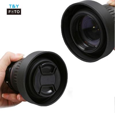 China 52mm Camera RUBBER Triple Function Rubber Lens Hood à venda
