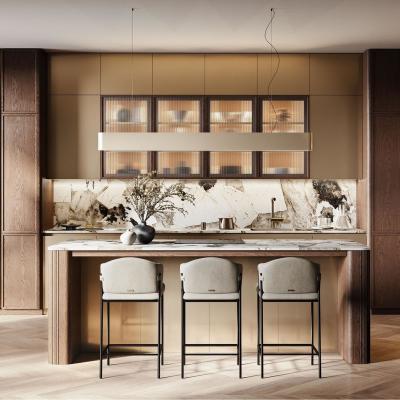 China Wandmontiertes Haus Lack oder Veredelung Modernes Design Küchenschrank Komplett Set Holzlager zu verkaufen