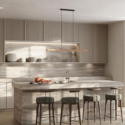 China Australien Projekt Kabinett Modulmaschine zum Herstellen von PVC Massivholzküchen Schränke mit Counter Top zu verkaufen