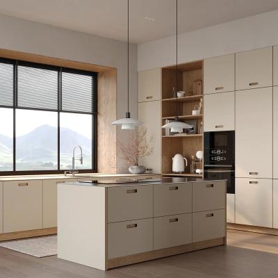 China Factory Luxury Price Automatic Villa Complete Melamine Kitchen Cupboards Set Modern Flat Panel Cabinets Custom Kitchen Cabinets for sale