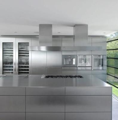 Cina Acciaio inossidabile Cucina a confezione piatta in acciaio inossidabile con armadietto Arredamento Disegnatore Armadio Set in vendita
