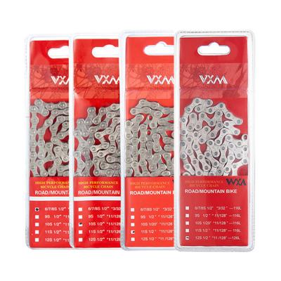 China MTB Bike VXM Bike Bicycle Chain 6 7 8 9 10 11 12 Speed Velocidade Plated Silver Chain Mountain Road Bike MTB Chains Parts for sale