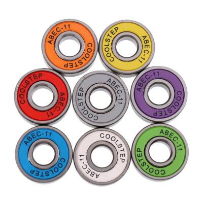 China Long Life Wholesale Custom 608 Skateboard ABEC-9 Ball Bearing High Speed Red Black Rubber Seal Double for sale