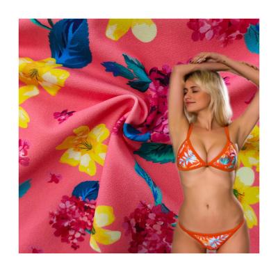 China Shaoxing Factory Stretch Memory Shiny Swimsuit Spandex Fabric Digital Printing Swimwear For Making Swimwear for sale