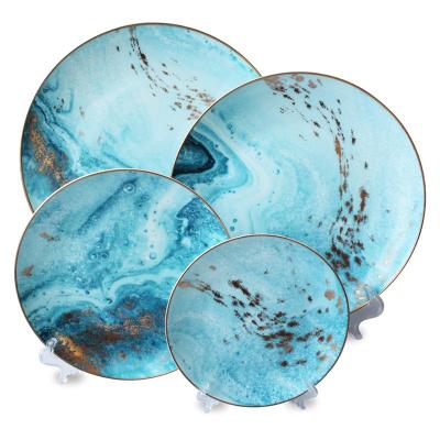 China Hotel Viable Western Starry Sky Dish Steak Restaurant Tableware Bone China Ceramic Personality BBA455 Dish for sale