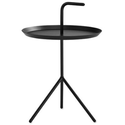 China Modern Black Powder Coated Coffee Table Round Steel Side Table for sale