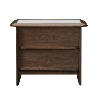 China (Other) Custom High Quality Modern Solid Wood Adjustable Bedside Table Bedroom Furniture 2 Drawer Nightstand for sale