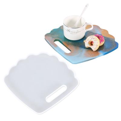 China Sustainable Hot Sale DIY Crafts Coaster Place Mat Making Silicone Mold Epoxy Resin Mold for sale