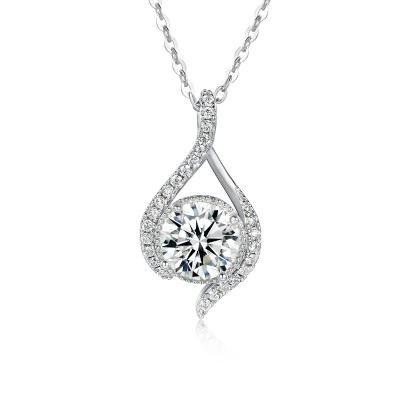 China Trendy New fashion fine jewelry 925 silver 5mm Moissanite diamond vvs moissanite necklace heart necklace silver 925 for sale