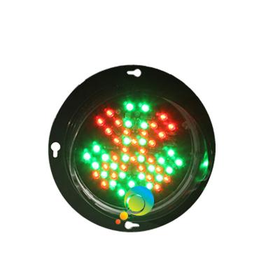 China Waterproof PC Shell Traffic Module 100mm Traffic Light Light Red Cross PC Green Arrow for sale