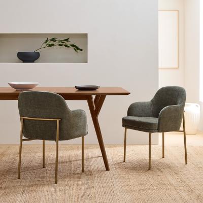 China Cuadro de acero inoxidable sillas de comedor de velo Conjunto de comedor contemporáneo en venta