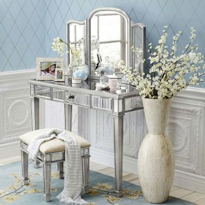 China Compacto de madeira tabela de vestiário de canto Vanity Set montado à venda