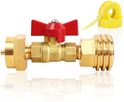 China Upgraded 100% Superior Solid Brass Propane 1lb Adapter with Valve, Steak Saver Adapter for 1lb/16.4oz Disposable Propane Tank Disposable Cylinder, Converted for sale