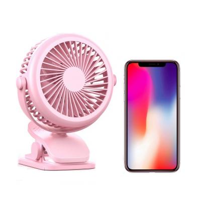 China Hotel Car USB Seats Removable 360 Degree Ultra Quiet Portable Rotating Battery Operated Clip On Stroller Fan for sale