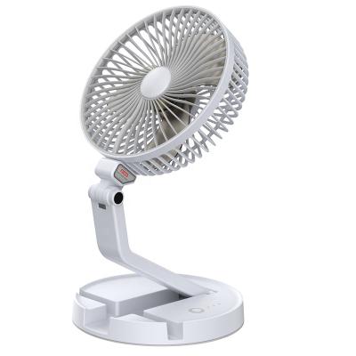 China Battery Operated Retractable LED Light Lamp Fan With 3 Speed USB Rechargeable Cordless Retractable Fan for sale
