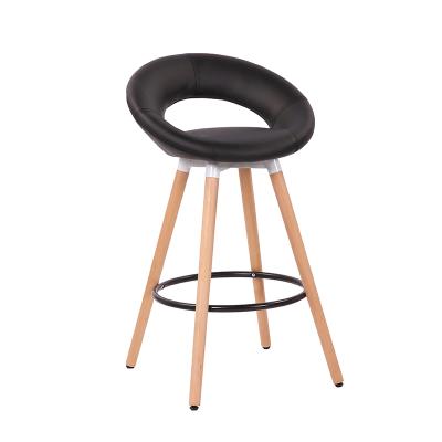China Barstools Modern High Stool Kitchen Counter Bar Chair Height Armless Hydraulic Bar Stool With Back Wood Indoor Furniture for sale