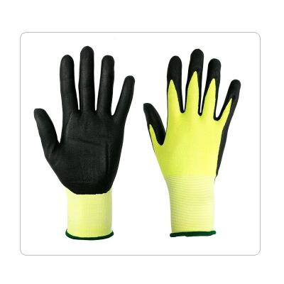 Chine La mesure noire de la paume 18 de nitriles de mousse a coupé les gants résistants de sécurité pour la manipulation en métal et en verre à vendre