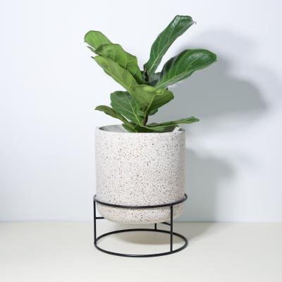 China INDOOR CLASSIC MOSAIC SOIL PLANTER RACK WITH METAL HOLD FLOWER POTS AND PLANTERS for sale