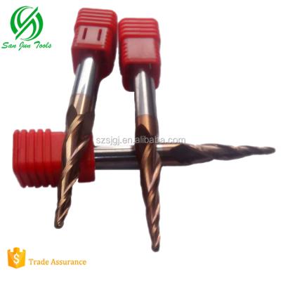 China General Tungsten Carbide Ball Nose End Mill / Tapered High Speed Cutting Taper Cutter For Wood for sale