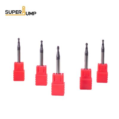 China HRC55*R1.25*D4*50L-2F General High Speed Cutting Ball Nose Endmill / Precision End Mill With High Quality for sale