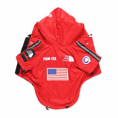 China Stocked Designer Dog Clothes Pet Waterproof Coat Outdoor Jacket Pet Clothes Reflective Raincoat For Dog Cat for sale
