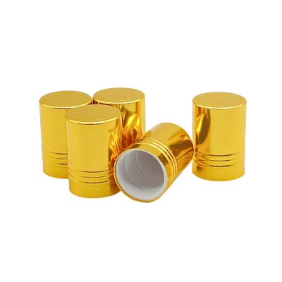 China Non Spill Custom Sized Bottle Top Aluminum Screw Cap Gold Metal Cover Cap For Glass Bottle for sale
