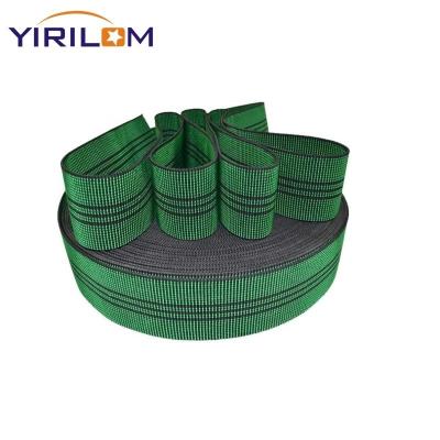 China Fabrica direta 50mm verde elástica corda de teia para mobiliário de estofamento volta sofá à venda