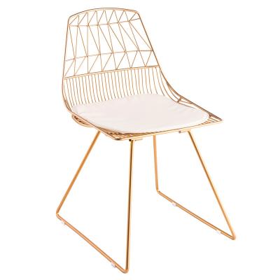 China Wire Minimalist Restaurant Dining Restaurant Gold Unique Elegant Furniture Modern Design Metal Chair Commercial Color Furniture IRON for sale