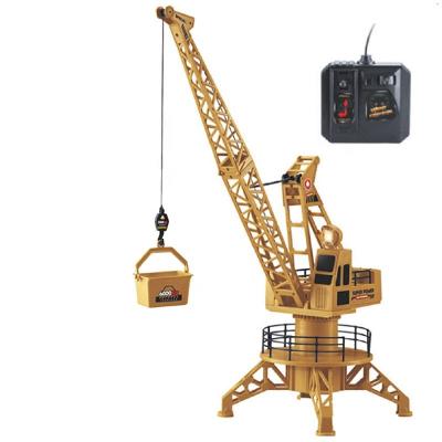 China Remote Control In Hot Sale Real Action RC Tower Crane 360 Degree Rotation Diy Collected Toy Remote Control Construction Tower Crane Toy For Kids for sale