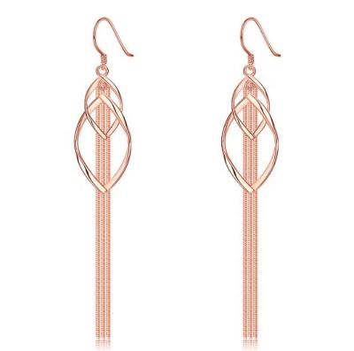 China Nickel 1.7 x 10 cm 8g Wholesale S925 Silver Free Hook Bohemian Indian Brass Chain Earrings for sale