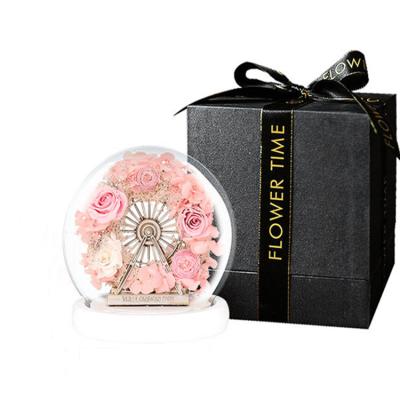 China Factory Wholesale Promotional High Quality Durable Preserved Rose Acrylic Bouquet Gift Boxes for sale