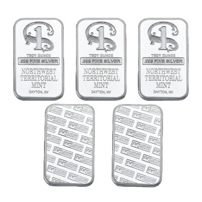 China Northwest Europe Wr Quality Silver Plated Metal Bar Territorial Art Opens Bullion Bar For Collectible Home Souvenir for sale