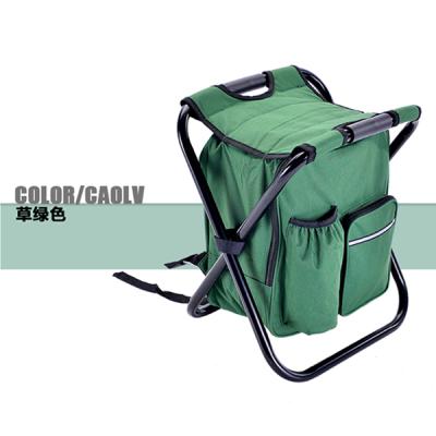 China 600D Polyester With PVC Fishing Saddles Backpack Outdoor Wholesale Folding Camping Chair With Cooler Bag for sale