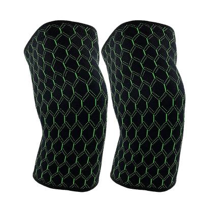 China Breathable Custom LOGO Nylon Knee Pad Ride Fitness Knee Sleeve With Silicone Band for sale