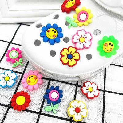 China Hot Saling Shoes Charm Designer Sunflower Shoes Charms Custom Flower Series Shoes Charms Bulk for sale