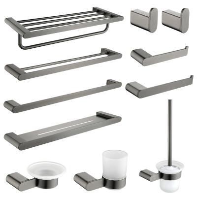 China Gray Stainless Steel Bathroom Set Gun Accessories 304 Household Washroom Products Viable Decor Set For Sublimation for sale