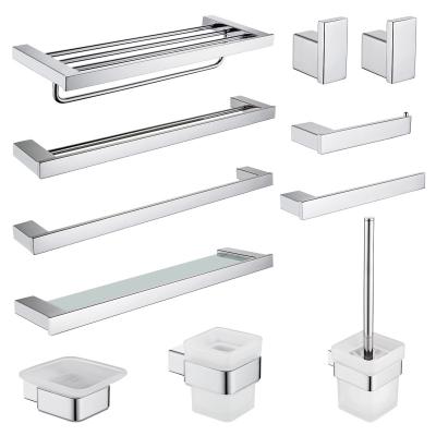 China Sustainable Minimalist Bathroom Vanity Luxury Freestanding Bathroom Accessories Set 304 Stainless Steel for sale