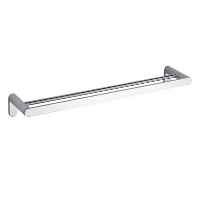 China Fashion Design Double Towels Rack Organizer Shelf Towel Brass Bar Chrome Towel Rack Bathroom Shower Rail Over The Door Wholesale Hardware for sale