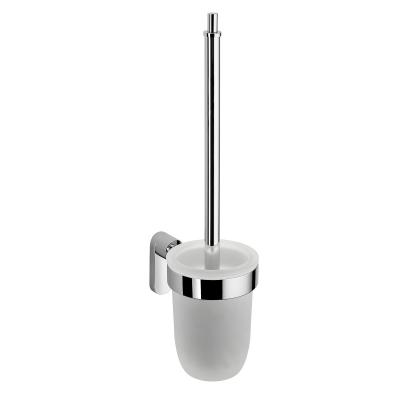 China Modern Luxury Ceramic Toilet BrushAnd Holder Set Stainless Steel Hardware Hotel Bathroom Wall Mounted Cleaning Brush With Handle for sale