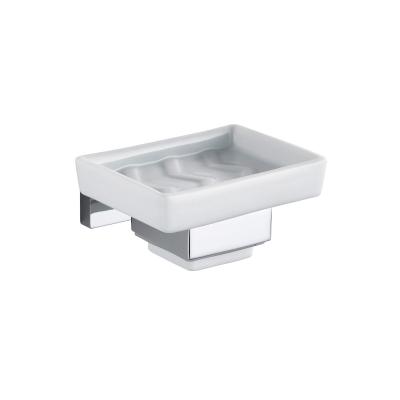 China Modern Wall Mounted Square Brass Toilet Bowl Holder Ceramic Soap Dish Dispenser Ceramic Soap Dish Luxury Bathroom Soap Boxes Design Accessories for sale