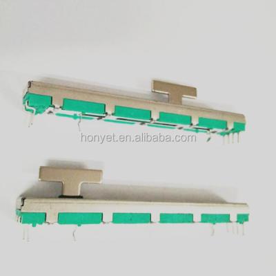 China 60mm Travel A100K Strip Slide Potentiometer Double Center Click Or No Click for sale